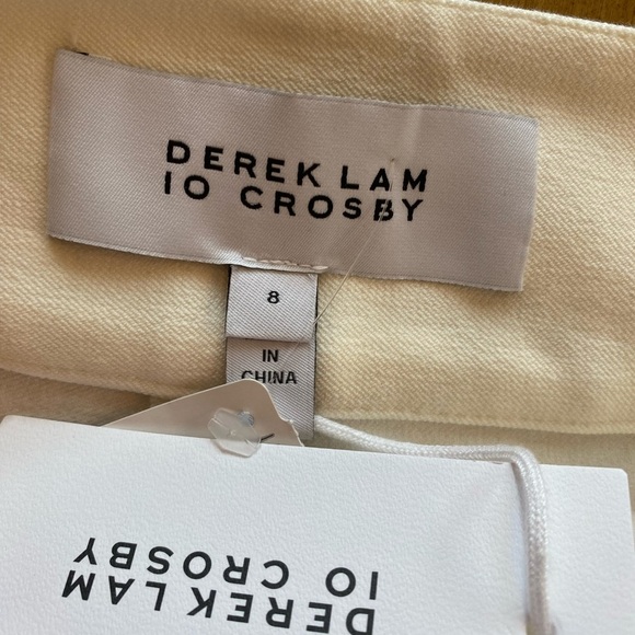 Derek Lam Women’s White Maeve Slit Hem Flare Long New size 8 Pants - Picture 9 of 16